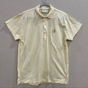 Masters Slazenger Augusta Polo Shirt Mens Sz L Yellow Short Sleeve Golf Casual